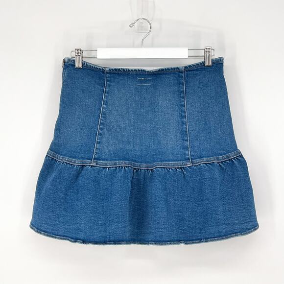 MOTHER The Minx Denim Mini Skirt Layover Wash Size 32 - Picture 7 of 7